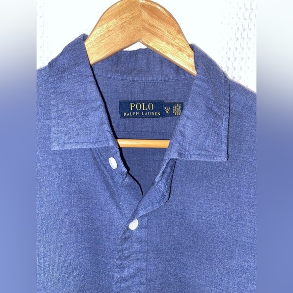 2/60$ Men’s Polo Ralph Lauren long sleeves blue buttoned‎ shirt size XL - Picture 2 of 7